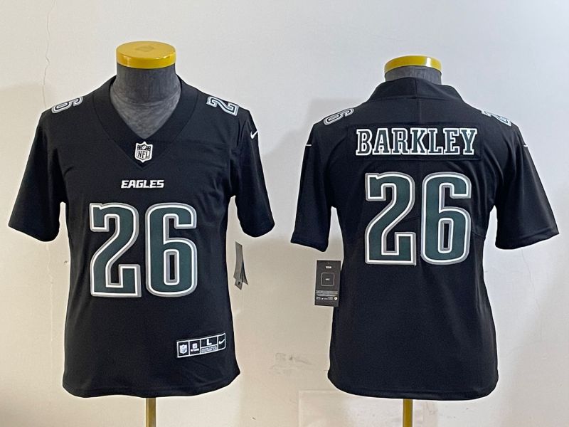 Youth Philadelphia Eagles #26 Barkley Black Fashion 2025 Nike Limited NFL Jersey style 3